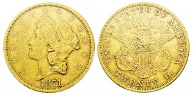 USA 20 Dollars, San Francisco, 1871 S, AU 33.43 g. Ref : KM#74.2, Fr.175 Conservation : PCGS XF40