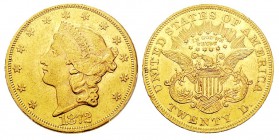USA 20 Dollars, Philadelphie, 1872, AU 33.43 g. Ref : KM#74.2, Fr.174 Conservation : PCGS AU58