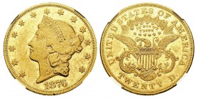 USA 20 Dollars, Philadelphie, 1876, AU 33.43 g. Ref : KM#74.2, Fr.174 Conservation : NGC MS60 Proof Like