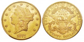 USA 20 Dollars, Philadelphie, 1877, AU 33.43g. Ref : KM#74.3, Fr.177 Conservation : PCGS MS61