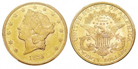 USA 20 Dollars, San Francisco, 1885 S, AU 33.43 g. Ref : KM#74.3, Fr.178 Conservation : PCGS MS61