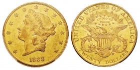 USA 20 Dollars, Philadelphie, 1888, AU 33.43 g. Ref : KM#74.3, Fr.177 Conservation : PCGS MS62