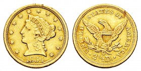 USA 2.5 Dollar, New Orleans, 1854 O, AU 4.1 g. Ref : KM#72, Fr.118 Conservation : TTB. Rayure au revers