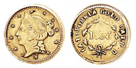 USA 50 cents, California Half Dollar, 1853, AU 0.8 g. Ref : KM#11.3, BG-418 Conservation : PCGS AU55