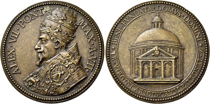 Ariccia. Alessandro VII (Fabio Chigi), 1655-1667. Medaglia 1662. Æ 83,42 g. Ø 66...