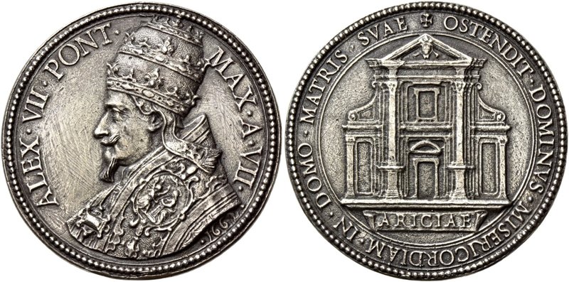 Ariccia. Alessandro VII (Fabio Chigi), 1655-1667. Medaglia 1662. AR 68,79 g. Ø 6...