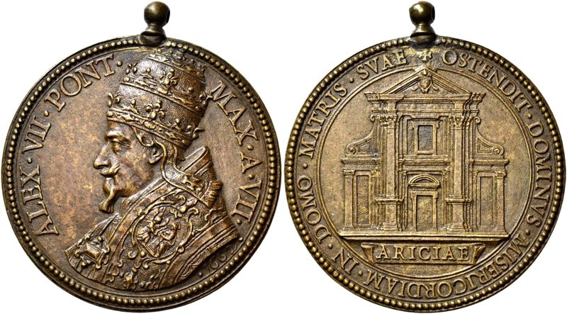 Ariccia. Alessandro VII (Fabio Chigi), 1655-1667. Medaglia 1662. Æ 74,90 g. Ø 65...