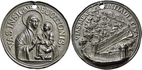 Bologna. Santuario della Madonna di San Luca. Medaglia 1675. Æ 208,68 g. Ø 78,30 mm. (opus: C. Caricello e G. Fanelli). VAS INSIGNE DEUOTIONIS Busto n...