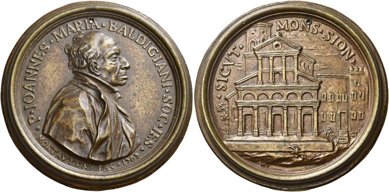 Firenze. Giovanni Maria Baldigiani. Medaglia 1707. Æ 365,91 g. Ø 93,70 mm. Per l...