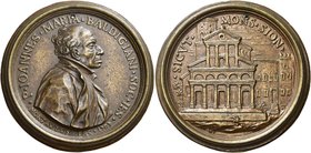 Firenze. Giovanni Maria Baldigiani. Medaglia 1707. Æ 365,91 g. Ø 93,70 mm. Per la fondazione dell’abbazia. (opus: Antonio Montauti). * P * IOANNES * M...