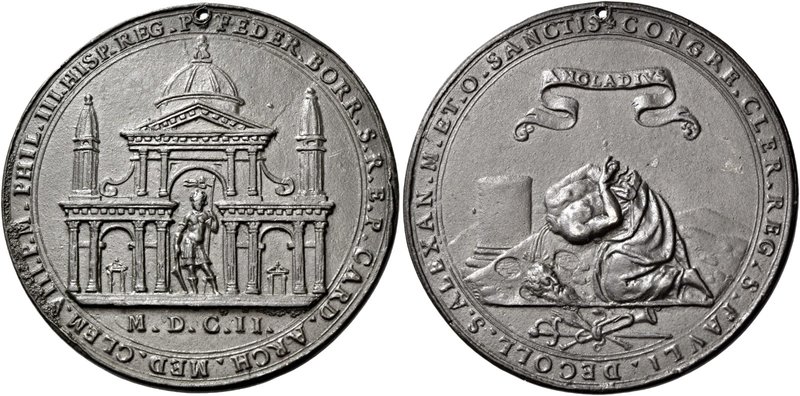Milano. Federico Borromeo cardinale, 1595-1631. Medaglia 1602. Pb 100,70 g. Ø 70...