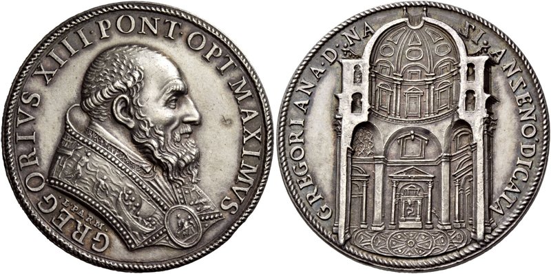 Roma. Gregorio XIII (Ugo Boncompagni), 1572-1585. Medaglia. AR 25,28 g. Ø 38,60 ...