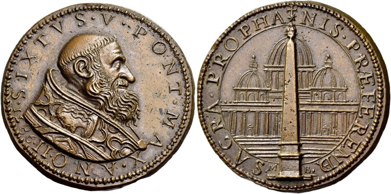 Roma. Sisto V (Felice Peretti), 1585-1590. Medaglia anno II/1586. Æ 25,38 g. Ø 4...