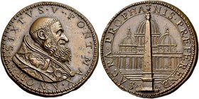 Roma. Sisto V (Felice Peretti), 1585-1590. Medaglia anno II/1586. Æ 25,38 g. Ø 40,20 mm. Per ricordare l’erezione dell’obelisco Vaticano (opus: Michel...