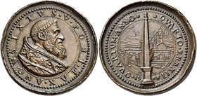 Roma. Sisto V (Felice Peretti), 1585-1590. Medaglia anno V/1589, Æ 38,98 g. Ø 44,50 mm. Per ricordare l’erezione dell’obelisco Flaminio (opus: Michele...