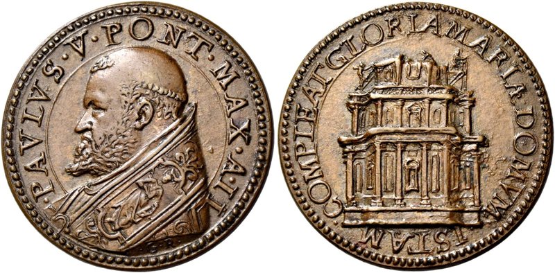 Roma. Paolo V (Camillo Borghese), 1605-1621. Medaglia anno II. Æ 12,29 g. Ø 31,2...