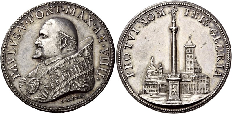 Roma. Paolo V (Camillo Borghese), 1605-1621. Medaglia anno IX. AR 23,56 g. Ø 37,...