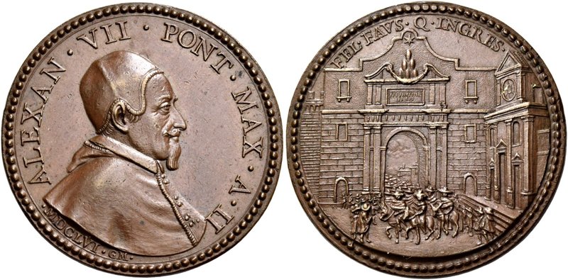 Roma. Alessandro VII (Fabio Chigi), 1655-1667. Medaglia anno II/1656. Æ 15,67 g....