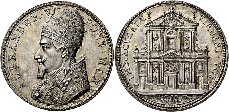 Roma. Alessandro VII (Fabio Chigi), 1655-1667. Medaglia anno VIII. AR 34,53 g. Ø...