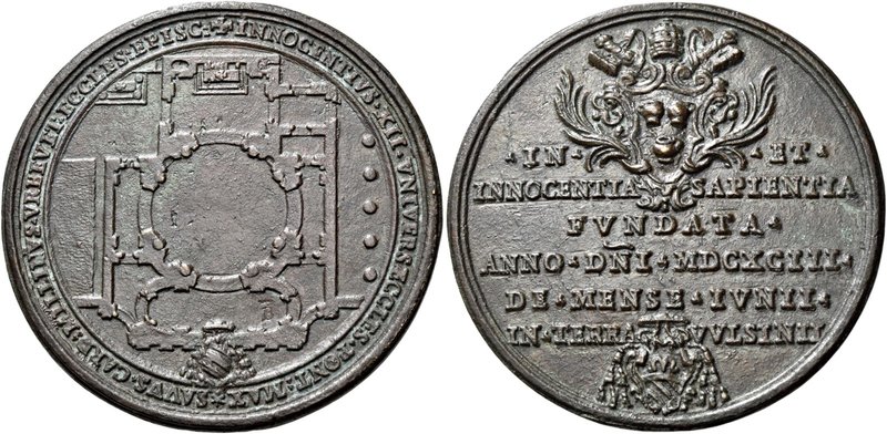 Roma. Innocenzo XI (Benedetto Odescalchi), 1676-1689. Medaglia 1693. Æ 104,25 g....