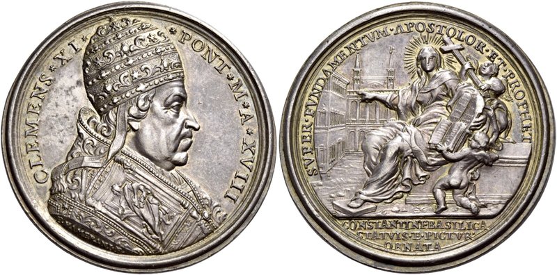 Roma. Clemente XI (Giovanni Francesco Albani), 1700-1721. Medaglia anno XVIII (1...