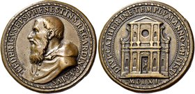 Roma. Federico Cesi cardinale, 1557-1565. Medaglia 1561. Æ 28,25 g. Ø 35,60 mm. Per la costruzione della nuova chiesa di Santa Caterina dei Funari (op...