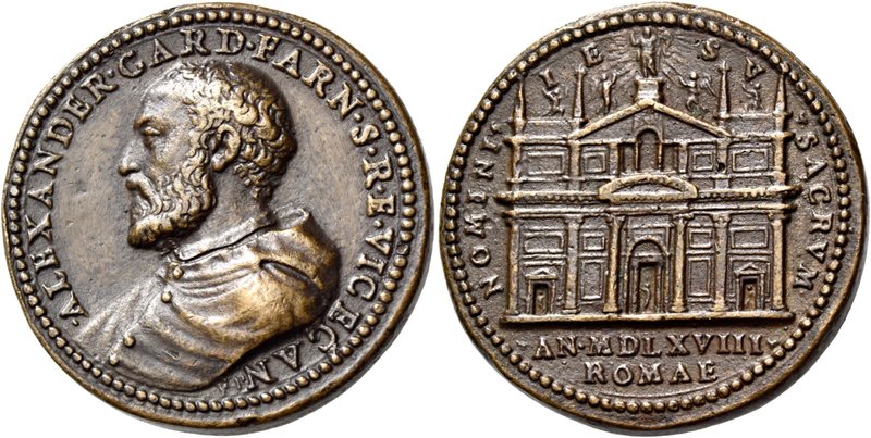 Roma. Card. Alessandro Farnese il Giovane, 1534-1589. Medaglia 1568. Æ 41,83 g. ...