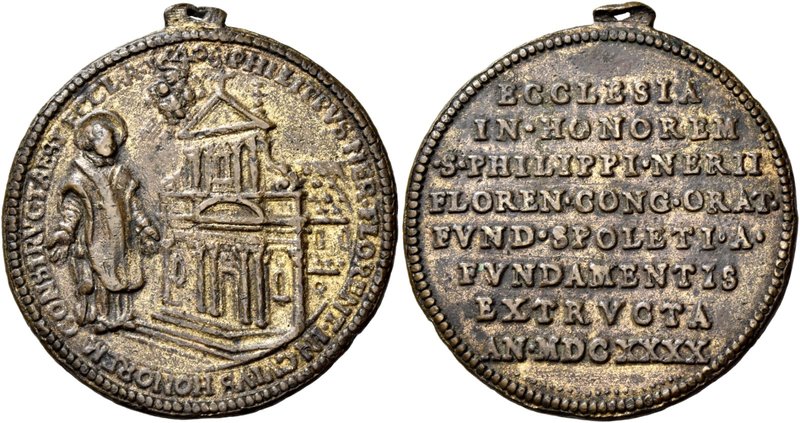 Spoleto. San Filippo Neri, 1515-1595. Medaglia 1640. Æ 44,19 g. Ø 55,80 mm. Per ...