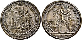 Venezia. Nicolò Contarini, 1630-1631. Medaglia 1631. Æ 28,70 g. Ø 52,40 mm. Per la posa della prima pietra della chiesa di Santa Maria della Salute, a...
