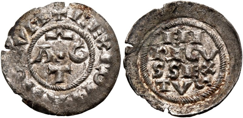 Ancona. Enrico VI di Svevia, 1190-1197. Denaro imperiale, zecca incerta nelle Ma...
