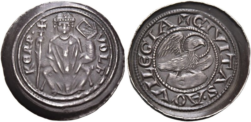 Aquileia. Volchero, 1204-1218. Denaro (1209?), AR 1,09 g. + VOLF – KER P Il patr...