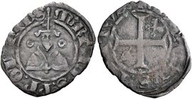 Avignone. Martino V (Oddone Colonna), 1417-1431. Duplo, Mist. 0,92 g. MARTINVS PP QVINTVS Busto del pontefice di fronte; ai lati, due anelletti. Rv. +...