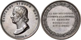 Bergamo. Giovanni Simone Mayr, 1763-1845. Medaglia 1841. Æ 60,66 g. ø 51,90 mm. (opus: Luigi Cossa). Omaggio dell’Unione Filarmonica di Bergamo al com...