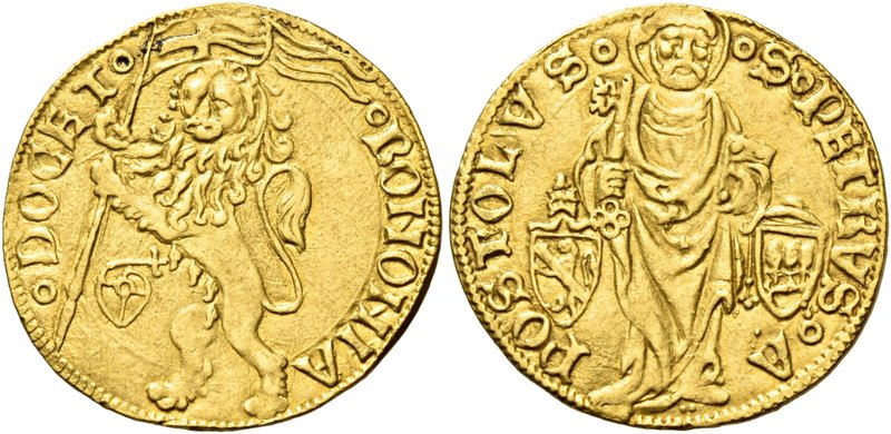 Bologna. Paolo II (Pietro Barbo), 1464-1471. Ducato, AV 3,46 g. BONONIA – DOCET ...