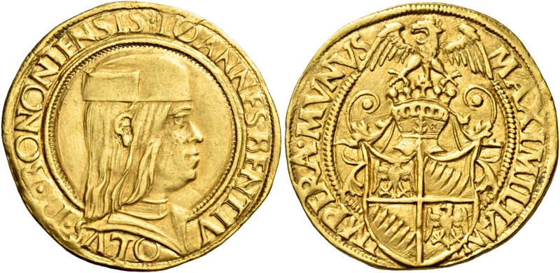 Bologna. Giovanni II Bentivoglio, 1494-1509. Doppio ducato, AV 6,84 g. IOANNES ·...