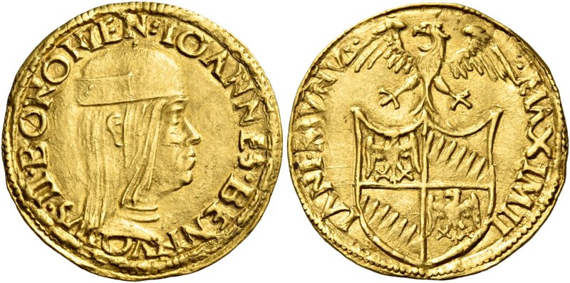 Bologna. Giovanni II Bentivoglio, 1494-1509. Ducato, AV 3,42 g. IOANNES BENTIVOL...