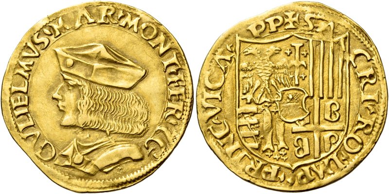Casale. Guglielmo II Peleologo, 1494-1518. Doppio ducato, AV 6,89 g. GVLIELMVS’ ...