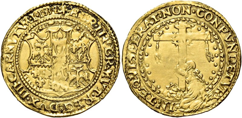 Ferrara. Ercole II d’Este, 1534-1559. Scudo del sole 1534, AV 3,27 g. Sole raggi...