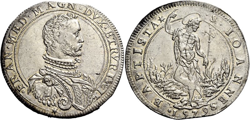 Firenze. Francesco I de’Medici, 1574-1587. Piastra 1579, AR 32,45 g. FRAN MED MA...