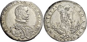 Firenze. Francesco I de’Medici, 1574-1587. Piastra 1579, AR 32,45 g. FRAN MED MAGN DVX ETRVRIÆ II Busto corazzato a d. Rv. S IOANNES – BAPTISTA S. Gio...