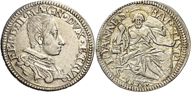 Firenze. Ferdinando II de’Medici 1621-1670. Testone 1636, AR 9,23 g. FERD II MAG...