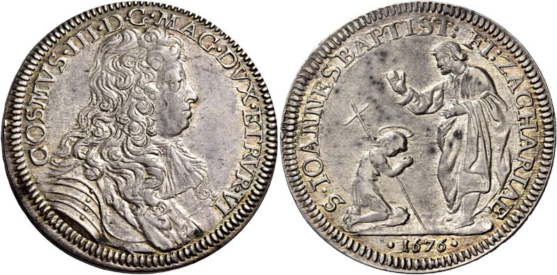Firenze. Cosimo III de’Medici, 1670-1723. Mezza piastra 1676, AR 15,53 g. COSMVS...