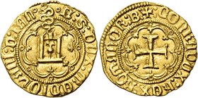 Genova. Francesco Sforza duca di Milano e signore di Genova, 1464-1466. Ducato, AV 3,51 g. F : S : DUX : MEDIOLANI : D : IAN Castello entro cornice di...