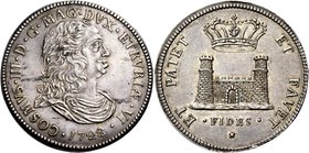 Livorno. Cosimo III de’Medici, 1670-1723. Tollero 1723, AR 26,93 g. COSMVS III D G MAG DVX ETRVRIÆ VI Busto drappeggiato a d.: sotto, nel giro, 1723. ...