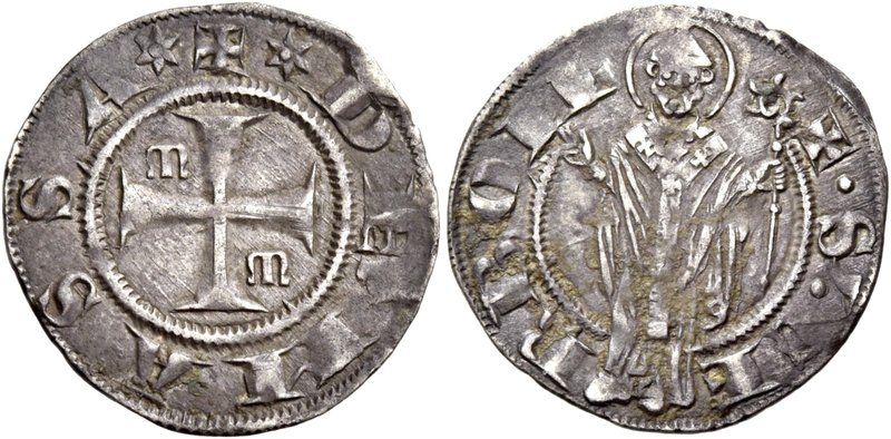 Massa di Maremma. Repubblica, 1317-1335. Grosso da 20 denari, AR 1,59 g. + DE MA...