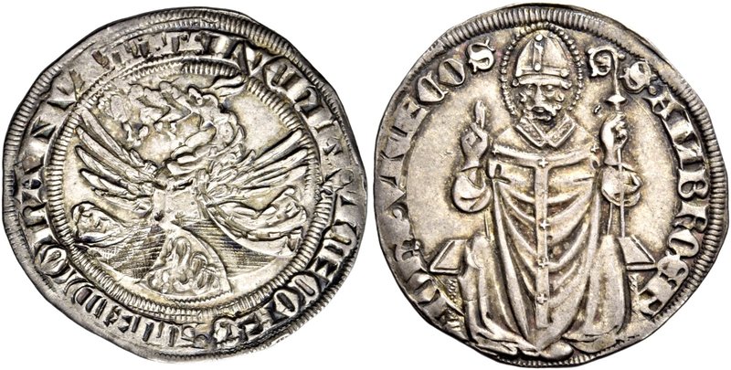Milano. Luchino e Giovanni Visconti, 1339-1349. Grosso da 2 Soldi, AR 2,69 g. LV...