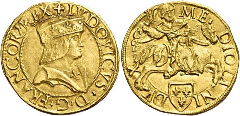 Milano. Luigi XII re di Francia, 1500-1513. Doppio ducato, AV 7,00 g. + LVDOVICV...