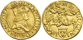 Milano. Luigi XII re di Francia, 1500-1513. Doppio ducato, AV 7,00 g. + LVDOVICVS · D · G · FRANCOR’ REX Busto con berretto con gigli a d. Rv. ME · DI...