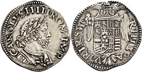Napoli. Carlo d’Asburgo re di Spagna, delle due Sicilie etc. 1516-1554, V come imperatore del S.R.I. dal 1519. Tarì, AR 6,20 g. CAROLVS IIIII ROM IM B...