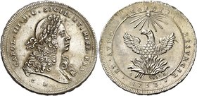 Palermo. Carlo III d’Austria re di Sicilia, 1720-1734 (VI come imperatore del S.R.I. dal 1711). Oncia da 30 tarì 1733, AR 73,50 g. CAROL III D G SICIL...